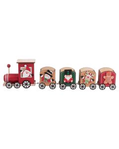 Trenino natalizio decorativo in legno 44x11 cm, Santa's House