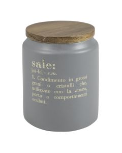 Barattolo sale 1000 ml in ceramica e bambù, Victionary