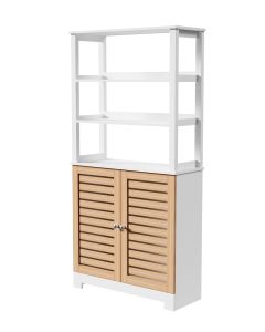 Mobile alto con 3 ripiani e 2 ante in legno mdf laccato, Sìordine