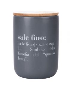 Barattolo sale fino 700 ml in ceramica e bambù, Victionary