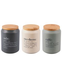 Set 3 barattoli sale, zucchero e caffè 1,1 L, Victionary