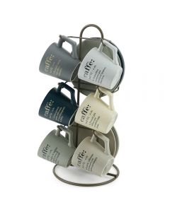 Set 6 tazzine caffè 90 ml con stand