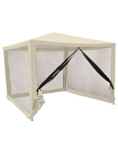 Gazebo ecrù con 4 zanzariere 3x3xh.2