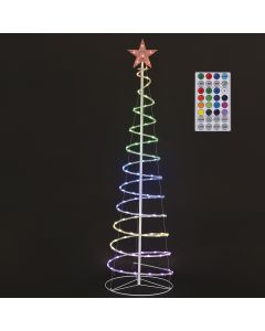 Albero a spirale 32 giochi luce  RGB h.180 cm, Santa's House