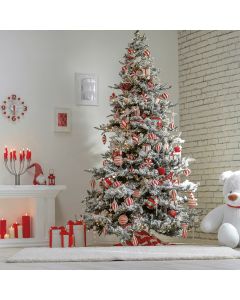 Albero di Natale innevato 1300 rami h. 240 cm, New Sestriere Santa's House