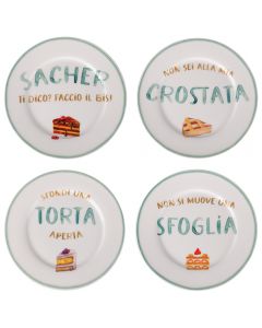 Piatto dessert in new bone china, Le Travisate