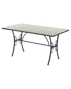 Tavolo rettangolare da esterno 142x82 cm in ferro e ceramica, Positano Esté