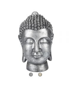 Testa di Buddha decorativa grande in poliresina 15,8x14,7x23 cm, Sibilla
