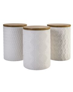 Set 3 barattoli 750 ml in ceramica, Shapes Geometrie