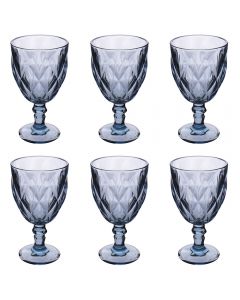 Set 6 calici 340 ml, blu, Elizabeth Sibilla