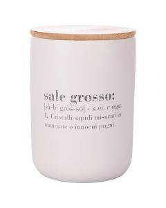 Barattolo sale grosso 700 ml in ceramica e bambù, Victionary
