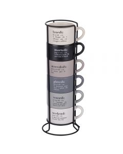 Set 6 tazzine caffè 90 ml con stand, Victionary