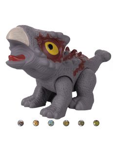 Dinosauro per bambini testa girevole h. 17,5 cm