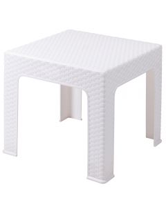 Tavolino bianco da esterno effetto rattan