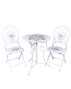 Set tavolo e 2 sedie bianco