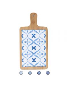 Tagliere in legno di bambù e ceramica,15x29,5cm, Sibilla