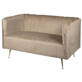 Divano vintage 2 posti 126x75x82 cm, tortora, Sibilla