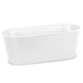 Vaso ovale Aurora Balcony 48,5x20x18 cm, bianco