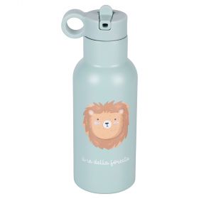 Borraccia termica 420 ml, in acciaio inox, decoro leone, Les Petites Safari