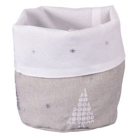 Cestino pane grigio in stoffa, Xmas