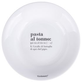 Piatto fondo tondo in vetro opalino