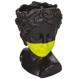 Portavaso face in ceramica h.22 cm