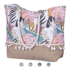 Borsa mare con manici in corda e chiusura magnetica