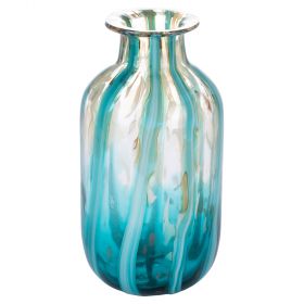 Vaso arredo in vetro riciclato h. 30 cm, Blue Velvet Sibilla