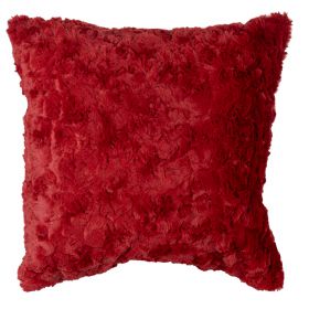 Cuscino arredo rosso effetto pelliccia 43x43 cm, XMas