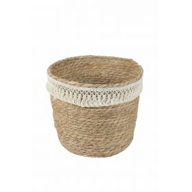Cestino multiuso in vimini con nappe, Natural