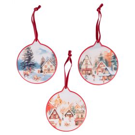 Mattonella decorativa tonda 11,5 cm, Winter Vintage