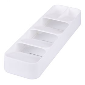 Portaposate organizer bianco da cassetto 5 scomparti