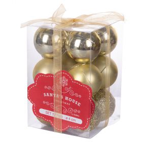 Set 12 palle natalizie oro assortite Ø 4 cm, Santa's House