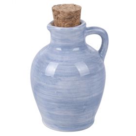 Anfora mini oliera in ceramica tappo in sughero, indaco, 4 Toni