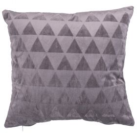 Cuscino arredo 43x43 cm in tessuto effetto velluto, grigio