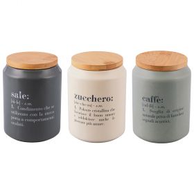 Set 3 barattoli sale, zucchero e caffè 1,1 L, Victionary