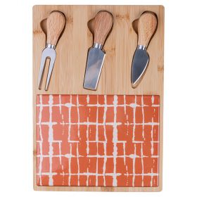 Set tagliere e 3 coltelli da formaggio 21,5x30,5 cm, Ginza