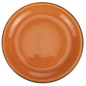 Piatto piano arancio in stoneware, Lipari
