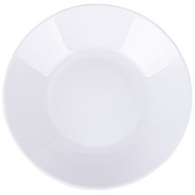 Piatto fondo in vetro opalino, bianco, Sibilla