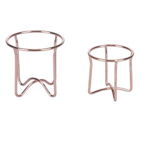 Set 2 porta uovo oro rosa in metallo, Gold