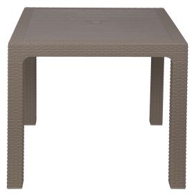 Tavolo quadrato da esterno, effetto rattan, 80x80 cm, tortora, Esté