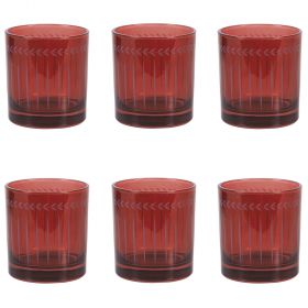 Set 6 bicchieri whiskey rossi 300 ml, Lorena
