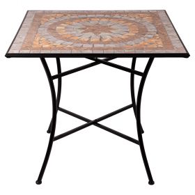 Tavolo quadrato da esterno 82x82x75 cm in ferro e ceramica, Cipro Esté