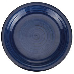 Piatto frutta blu in stoneware, Lipari