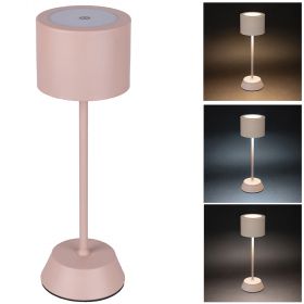 Lampada da tavolo touch ricaricabile, rosa cipria, Aladina