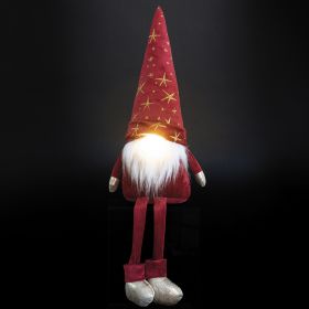 Gnomo led rosso gambe morbide h.52 cm, Xmas