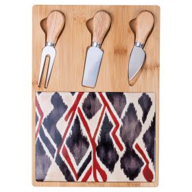 Set tagliere e 3 coltelli da formaggio 21,5x30,5 cm, Malindi