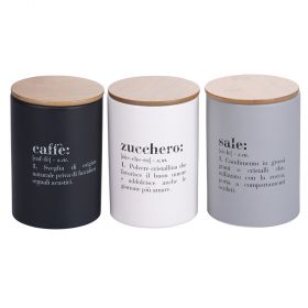 Set 3 barattoli caffè, zucchero e sale 750 ml, Victionary Light