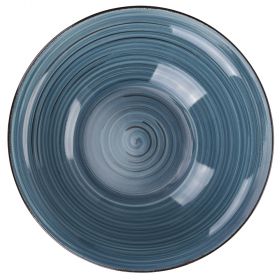 Piatto fondo azzurro in stoneware, Lipari