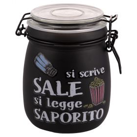 Barattolo sale 800 ml in vetro, Si scrive si legge SìChef